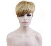 Aimole Perruque synthétique courte et lisse de 6 pouces, résistante à la chaleur, cheveux sans bonnet, perruque de fête