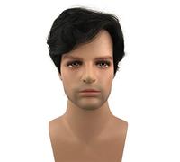 Aimole Perruques synthétiques courtes et raides pour homme - Noir naturel - Sans bonnet - Cheveux résistants à la chaleur