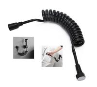 AIMOONSA Flexible de douche rétractable 2 m - tuyau annelé anti-nœud, connexion cuivre, noir