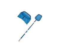 AIMOONSA Pack nettoyage piscine - Manche télescopique 1 m + épuisette de fond et de surface (Bleu)
