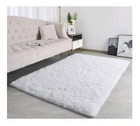 AIMOONSA Tapis moelleux rectangulaire 80x120 cm - Blanc, antidérapant, moderne