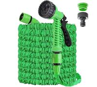AIMOONSA Tuyau d'arrosage extensible 30 m (10→30 m) 7 modes, anti-fuite, vert