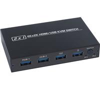 (AIMOS) AM-KVM 201CL Commutateur KVM HDMI/USB 2-en-1-out Deux hôtes partagent un écran/un ensemble clavier et souris Qualité d'image haute définition 4K*2K