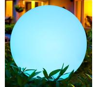 Aimosen Lampe solaire LED RVB 30 cm pour extérieur, IP66, avec télécommande, 16 changements de couleur, 1200 mAh, type C, rechargeable, étanche, pour pelouse, arrière-cour, patio, étang, intérieur
