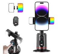 Aimostand Built-in AI Camera Smart Auto-Tracking Phone Stand, Auto Face Tracking Tripod 360 Rotation with Stand, Gesture & Remote Control, Portable Mount for Vloggers Streamers (with Light)