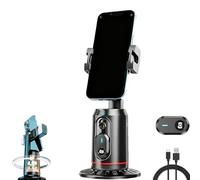 AimoStand - Built-in AI Camera Smart Auto-Tracking Phone Stand, Auto Tracking Camera, 360° Face & Body Tracking, Gesture Control, No App Needed, for Streaming, and Vlog Shooting (No Light)