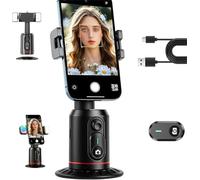 Aimostand - Support de téléphone intelligent pour caméra Ai intégrée, trépied de suivi automatique du visage, suivi à 360°, contrôle gestuel et télécommande Bluetooth, aucune application nécessaire