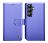 AIMOYU Étui portefeuille à rabat en cuir avec [4 emplacements pour cartes] [béquille] [blocage RFID] coque de protection magnétique antichoc pour Samsung S26 Plus, bleu lac