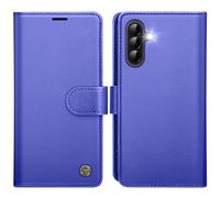 AIMOYU Étui portefeuille à rabat en cuir avec [4 emplacements pour cartes] [béquille] [blocage RFID] - Housse de protection magnétique antichoc pour Samsung A37 - Bleu lac