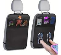 AIMQIAD Lot de 2 Protections Dossier de Siège Voiture, Imperméables et Anti-Coups de Pied, avec 3 Poches de Rangement, Compatible pour Dacia Sandero (Stepway)