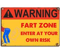 AimQurt Panneau d'avertissement en métal « Fart Zone Enter at Your Own Risk » - Décoration murale vintage pour extérieur - Décoration d'intérieur - Accessoires de porte - Poster - Cadeau - 14 x 20 cm