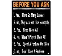 AimQurt Panneau en métal amusant avec inscription « Before You Ask Yes or No I Have So Many Games » pour maison, bureau, cafés, bars, pub, cave, 14 x 20,3 cm