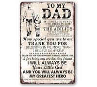 AimQurt Plaque en étain - Dad, If I Could Give You One Thing In Life - 14 x 20,3 cm - Décoration murale rétro - Thème de l'amour - Support mural - Métallique