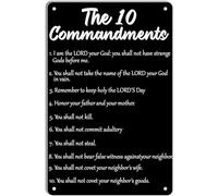 AimQurt Plaque en métal avec citation inspirante « The Ten Commandments » - Décoration murale pour maison, jardin, bar, restaurant, café, bureau, magasin - 14 x 20 cm - Style 10