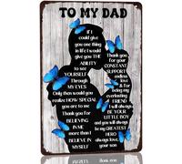 AimQurt Plaque en métal pour fête des pères avec inscription « To My Dad » - Cadeau d'anniversaire pour papa de la part de son fils If I Could Give You One Thing In Life - Décoration murale vintage