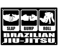 AimQurt Plaque en métal Slap Bump Roll Jiu Jitsu brésilien, Jiu Jitsu pour maison, boxe, club, combat, garage, cave, bar, pub, décoration murale, 14 x 20 cm, style 4