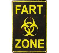 AimQurt Plaque murale en métal « Fart Zone Warning Enter at your own Risk » - Décoration pour entreprise, maison, bar, chambre, garage, jardin, grotte d'homme - 14 x 20,3 cm - Style 10