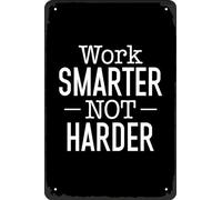 AimQurt Plaque murale vintage en métal Work Smarter Not Harder - Décoration murale rétro pour intérieur et extérieur - Décoration amusante pour maison, bar, ferme, jardin, chambre - 30,5 x 40,6 cm