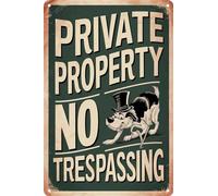 AimQurt Private Property Panneau en métal « No Trespassing There is a Vicious Dog in The Yard » pour porte de maison ou clôture 14 x 20,3 cm