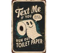 AimQurt Texte Me If You Run Out of Toilet Paper - Décoration murale amusante en métal pour salle de bain, café, ferme, maison, toilettes, salle de bain, affiche vintage 20,3 x 30,5 cm, style 10