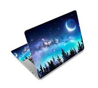 AIMSA Autocollant en Vinyle pour Ordinateur Portable 12 13 13,3 14 15,4 15,4 15,6 Pouces Housse Universelle en Vinyle Motif forêt Lune Ciel