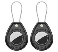 Aimtel 4 Pièce Étui AirTag Compatible avec Le Apple AirTag, Etanche IPX8 Porte Clef Air Tag avec Câble Métallique, Support Air Tag pour Les Clés, Les Animaux, Les Sacs et Autres Objets de Valeur