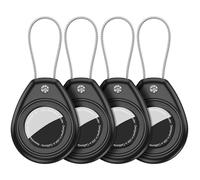 Aimtel 4 Pièce Étui AirTag Compatible avec Le Apple AirTag, Etanche IPX8 Porte Clef Air Tag avec Câble Métallique, Support Air Tag pour Les Clés, Les Animaux, Les Sacs et Autres Objets de Valeur