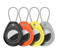 Aimtel 4 Pièce Étui AirTag Compatible avec Le Apple AirTag, Etanche IPX8 Porte Clef Air Tag avec Câble Métallique, Support Air Tag pour Les Clés, Les Animaux, Les Sacs et Autres Objets de Valeur