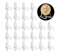 AIMUMEIF 50PCS Support de Monnaie,Mini Présentoir Chevalet Acrylique,Support Présentoir Acrylique,Support Carte Mini Chevalet pour Pokemon Medaille Badge Monnaie