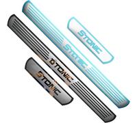 AIMXGBPS 4 Pièces Seuils de Porte en Acier Inoxydable pour Voiture KI-A Stonic 2017-2020, Protection Anti-Rayures et AntidéRapante, Accessoires de Style Voiture
