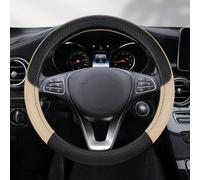 AIMXGBPS Couvre Volant Voiture pour Corvette C8 Stingray / C8 Coupé /C8 Z06 / C8.R / C8 LT2 LT6, Respirante Souple Antidérapante Couvre Volant Voiture Cuir, Protege Volant Voiture,Beige