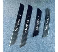 AIMXGBPS Lot de 4 Autocollants de Protection de Seuil de Porte de Voiture pour Tesla Model Y 2017 2018 2019 2020 2021 2022 2023, en Acier Inoxydable, Protection Anti-Rayures,Normal-A