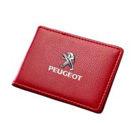 AIMXGBPS Portefeuille, Porte-Carte d'identité, Pince à Billets, Porte-chéquier, Porte-Monnaie pour Peugeot 206CC, 207CC, 3008, 307CC, 307SW, Accessoires Cadeaux pour Femmes et Hommes,Normal-Redstyle