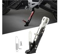 AIMXGBPS Support Latéral Moto pour Indian Scout, Béquille Latérale Réglable Aluminium, Béquille latérale avec verrou à Ressort, Base Antidérapante Large,White