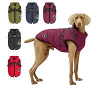 AIMYDOG Manteau d'hiver chaud pour chien, veste pour temps froid avec harnais intégré, gilet réfléchissant et réglable confortable, imperméable et coupe-vent pour chiens de petite, moyenne et grande