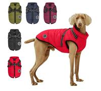 AIMYDOG Manteau d'hiver chaud pour chien, veste tendance pour temps froid avec harnais intégré, gilet réfléchissant et réglable confortable, vêtement coupe-vent pour chiens de petite, moyenne et