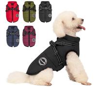 AIMYDOG Manteau d'hiver chaud pour chien, veste tendance pour temps froid avec harnais intégré, gilet réfléchissant et réglable confortable, vêtement coupe-vent pour chiens de petite, moyenne et