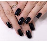 AiN Katy Diamond ongles courts noirs à coller 24 pièces Press on Nails longs prêts à coller set autocollant longs ongles artificiels rose noir rouge à coller