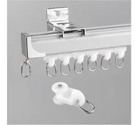 ain Trac en aluminium (1-6 m) - Support mural ou plafond solide pour salon, chambre à coucher, séparateur de pièce - Gris A1 1,6 m / 5.2ft 2 x 80 cm