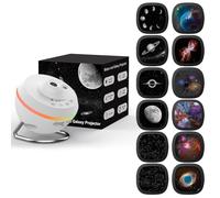 Ainael Projecteur Galaxie, Projecteur Ciel Etoile Galaxy Star Planetarium Veilleuse avec Bande Lumineuse, Meteor and Galaxy Projector & 2 Films Set pour Enfant Adulte Cadeau