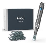 Ainael Ultima M8 Microneedling Pen Professionale Senza Fili Microneedle Dispositivo Elettrico Microneedling Pen Set per Viso Corpo Capelli Barba Regalo per Donne Fidanzate - 12 Cartucce