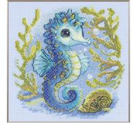 Aine - Kit de point de croix motif bébé hippocampe A1038, animaux 15,2 x 15,2 cm, kits de point de croix pour débutants et avancés, kit de broderie au point de croix DYI cadeau pour adultes, kit de