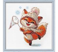 Aine Playful Fox A1018 Kit de broderie au point de croix compté 15,2 x 15,2 cm pour débutants et avancés
