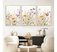 AINIBPO Lot de 3 affiches de fleurs sauvages, plantes, nature botanique, art mural, peinture sur toile, images pour salon, chambre à coucher, décoration d'intérieur, 20 x 30 cm, sans cadre