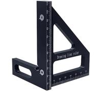 ainih Équerre de charpentier - Rapporteur d'angle for le travail du bois, règle triangulaire à onglet en aluminium, règle de mesure multi-angles 3D à 45/90 degrés