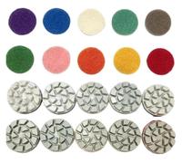 ainih Mini tampons de polissage diamantés 25 mm, 40 pièces, for marbre, granit, pierres précieuses, disque de ponçage fin en résine flexible, autocollant