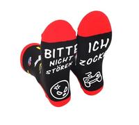 AINIUNIU Chaussettes Amusantes, Chaussettes de Jeu, Amusantes avec Inscription en Allemand « Bitte Nicht Stören Ich Zocke Zocke Zocken », Cadeau pour les Joueurs, pour Homme Femme, pour Noël