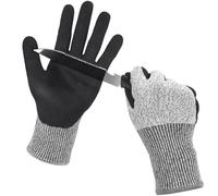 Ainiv 1 Paires Gants de Sécurité pour Travail, Gants de Protection Anti Coupures Niveau 5, Gants de Jardinage Noirs Enduits de Nitrile, pour Travaux Généraux, Jardinage (L)