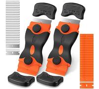 Ainiv 2 Pcs Grattoir Plaque Vitrocéramique avec 40 Lames de Rechange, Grattoir de Nettoyage Multi-usages pour Gratter Les Étiquettes, Décalcomanies, Autocollants, Adhésif, Orange