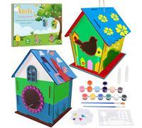 Ainiv 2 Pièces Maison D'Oiseau Bricolage Kit, Kit de Construction de Nichoir à Oiseaux pour Enfants à Construire et Peindre, Loisir Creatif Activités Manuelles pour 3+ ans Enfant Garçons Filles